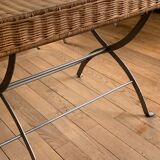 Rattan tray folding table