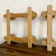 Paire de porte-manteaux accordéon en bois