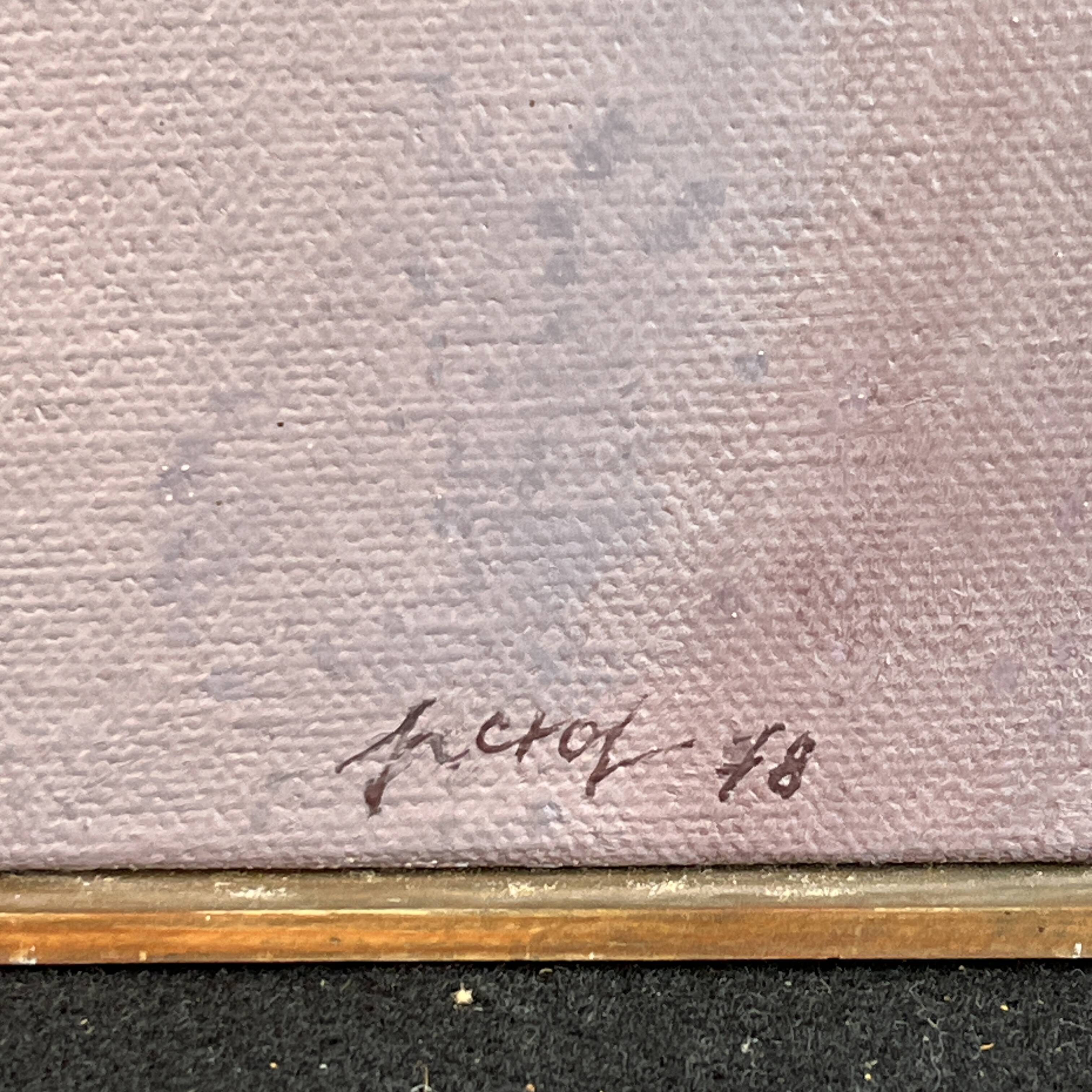 Oil painting on canvas, LUC PEROT 'Female nude in the studio with a mirror', 1978