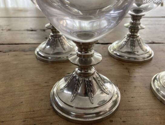 Crystal glasses with a pewter base