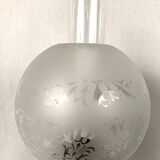 Paire de lampes à pétrole en porcelaine bleu de four, fin XIXe