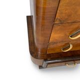Commode italienne Art déco en ronce de noyer, années 1920