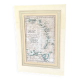 Watercolor map of the Antilles - Engraving from 1785