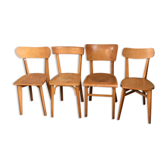 Series 4 mismatched bistro chairs baumann -thonet