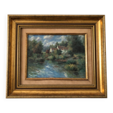 Peinture 3/4 (reproduction) dans superbe cadre doré, Vintage, France