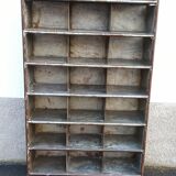 Shelf with metal lockers