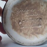 Floral motif ceramic candle holder signed J Massier Vallauris