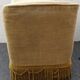 Pouf à franges en velours jaune 1960