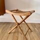 folding wooden stool bamboo style early 20th century