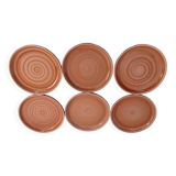 Set of 6 flat plates in Sarreguemines stoneware