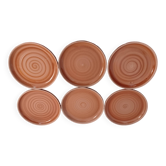 Lot de 6 assiettes plates en grès de Sarreguemines