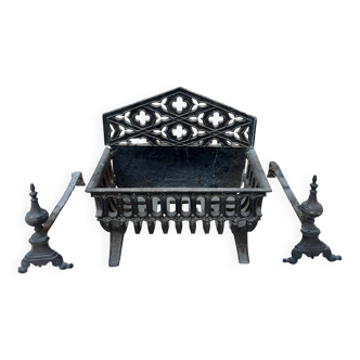 Brasier de cheminée et chenets