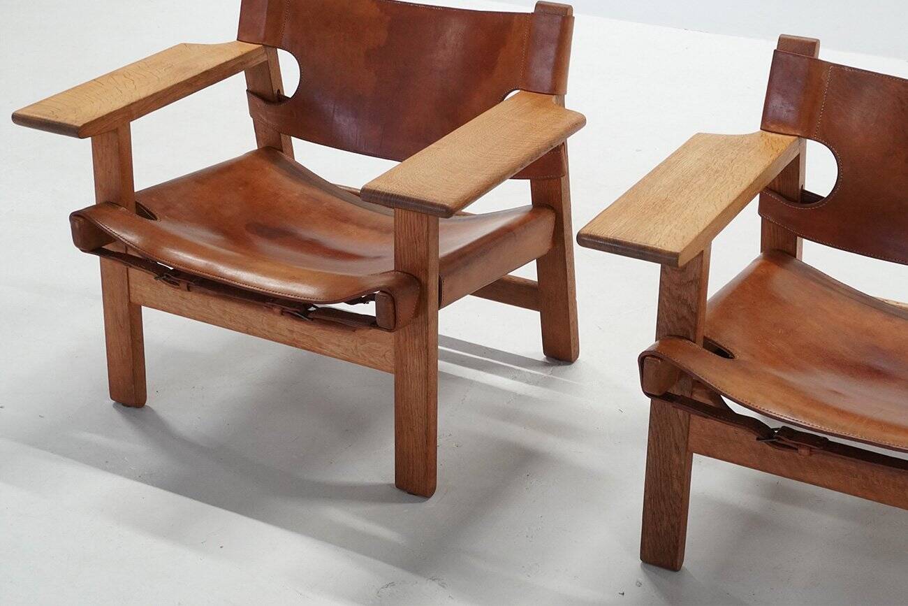 Vintage Danish Chairs by Børge Mogensen for Fredericia, 1970s, Set of 2