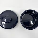 Midnight blue ceramic box/pot/tray • Sicart • Italy • Circa 60-70