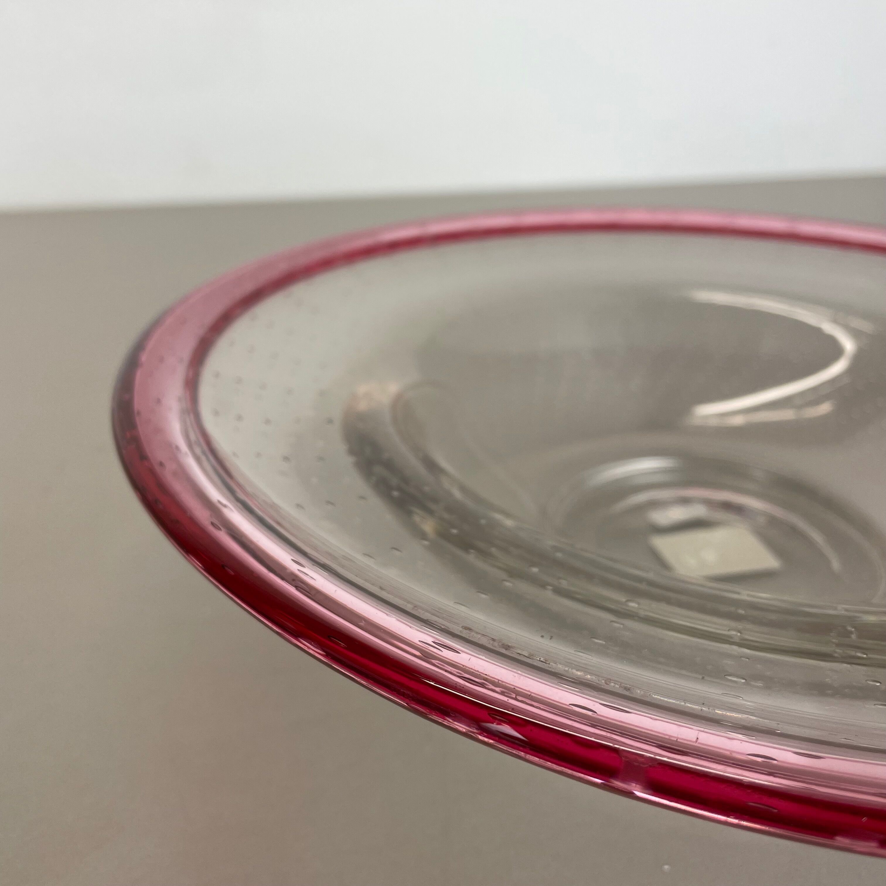 German 2,2kg Glass Bowl by Karl Wiedmann for WMF, 1960s Baushaus Art Deco