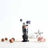 Soliflore squirrel vase in black flamed sandstone