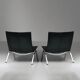 Black Leather Vintage Poul Kjaerholm PK22s for E. Kold Christensen 1960s