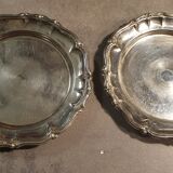4 carved silver metal coasters