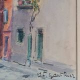 Tableau Aquarelle signée Vue sur la Cathédrale d'Albi