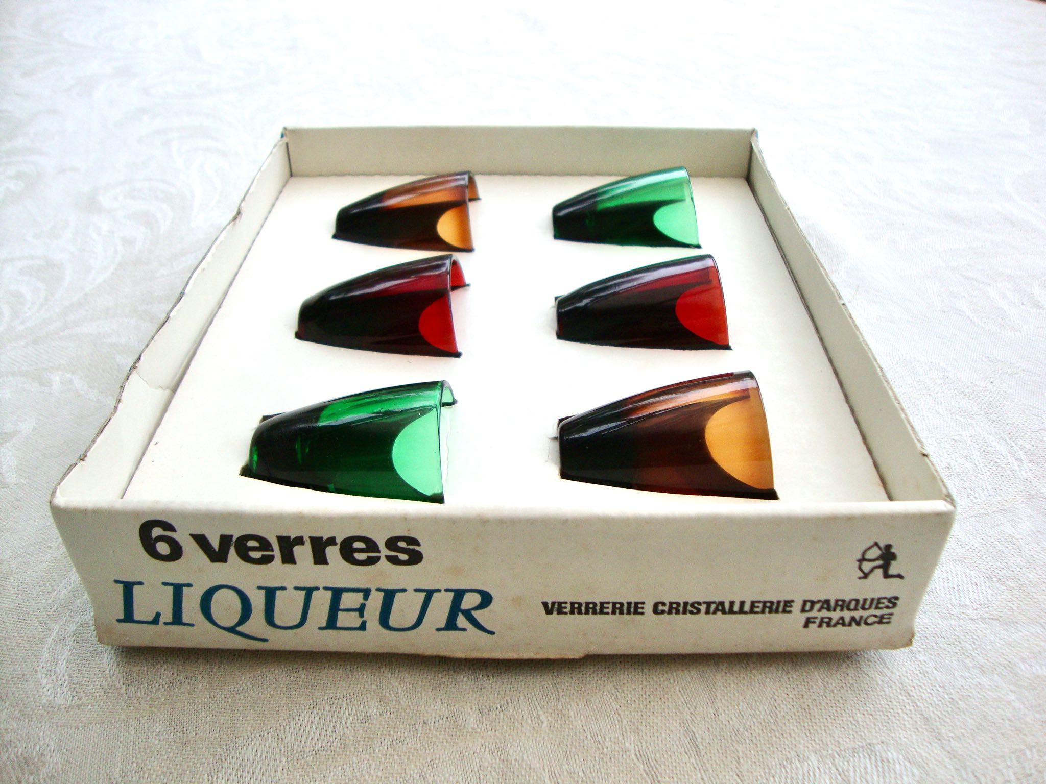 Set of 6 glasses of Arques 1960 liqueur