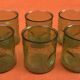 Années 1970 (lot 2) 6 verres à orangeade Verre bullé et coloré
