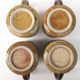 Vintage enameled ceramic mugs - Set of 4