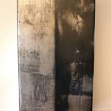 Industrial metal cloakroom with rounded corners.