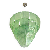 Chandelier en verre de Murano "Pétales" vert moderne contemporain par Simoeng
