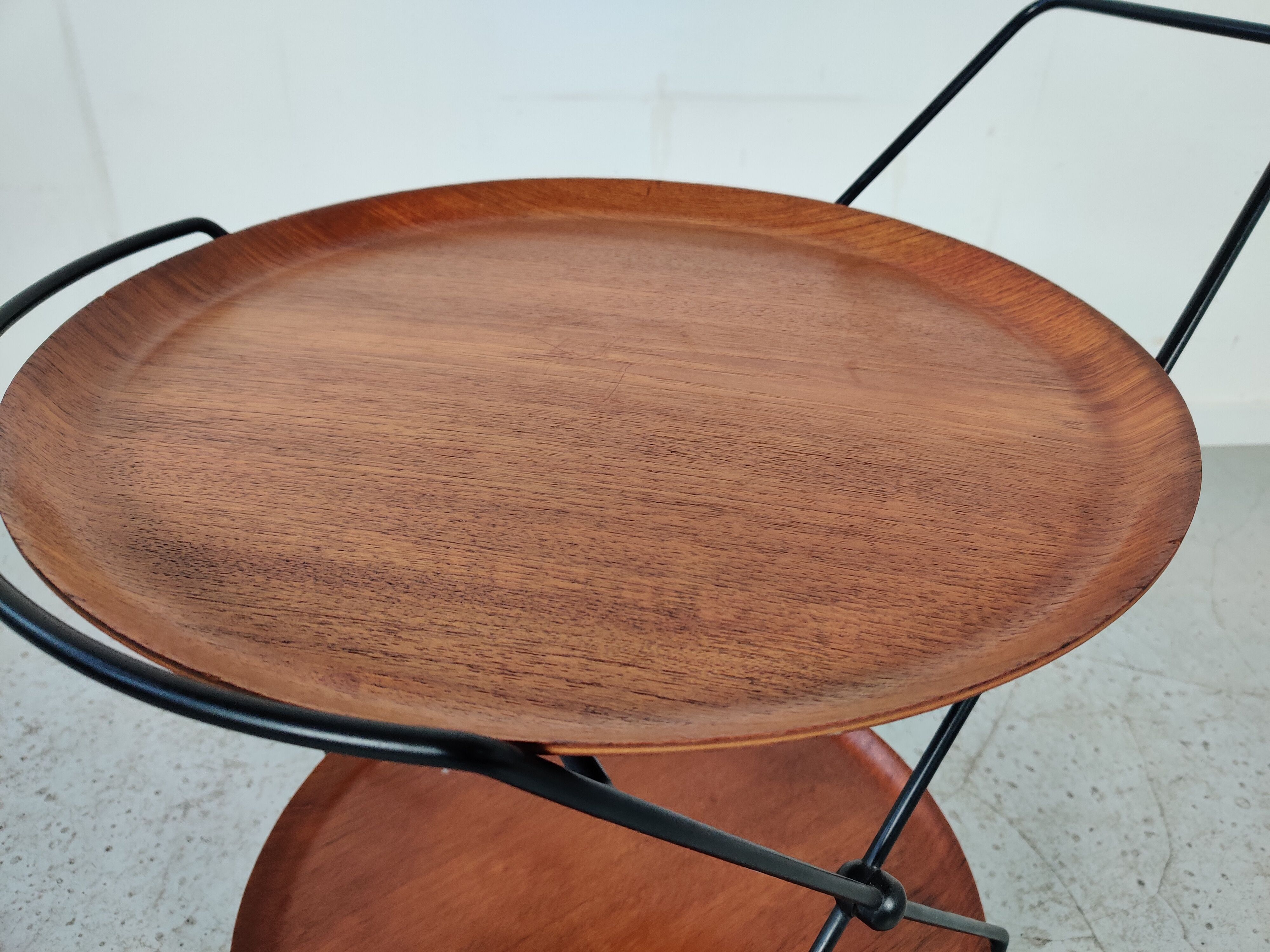 Scandinavian teak and metal dessert by Paul Nagel, Made in sweden 60s