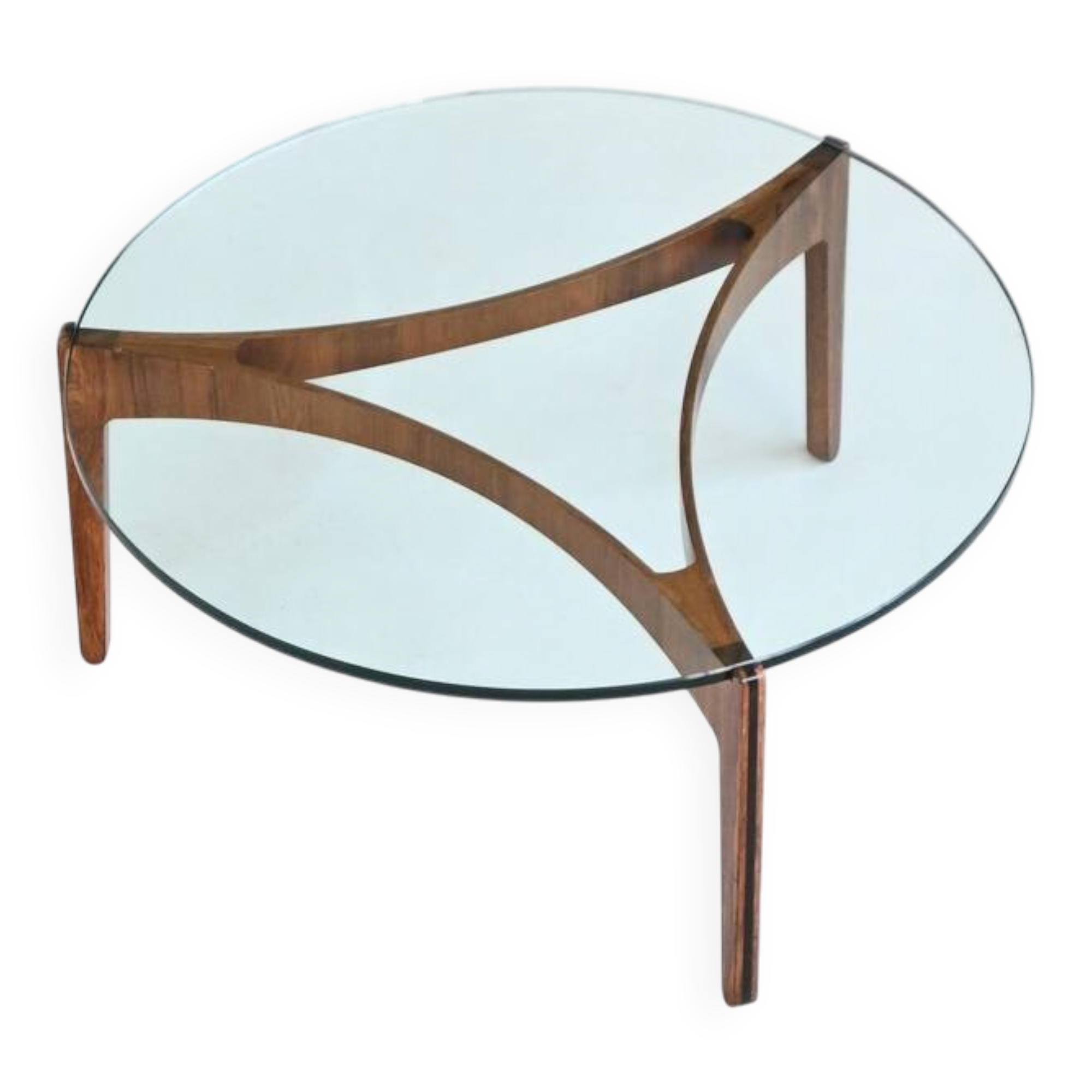 Sven Ellekaer sculptural coffee table rosewood Linneberg Denmark 1962