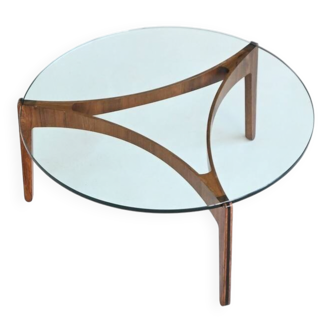 Sven Ellekaer sculptural coffee table rosewood Linneberg Denmark 1962