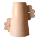 Abstract handmade ceramic vase with off-white matte floral design - daisy