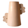 Abstract handmade ceramic vase with off-white matte floral design - daisy
