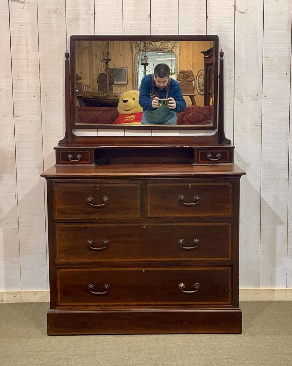 English mahogany dressing table from the early 20th century - L=1m, D=53cm, H=1m50.