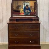 English mahogany dressing table from the early 20th century - L=1m, D=53cm, H=1m50.