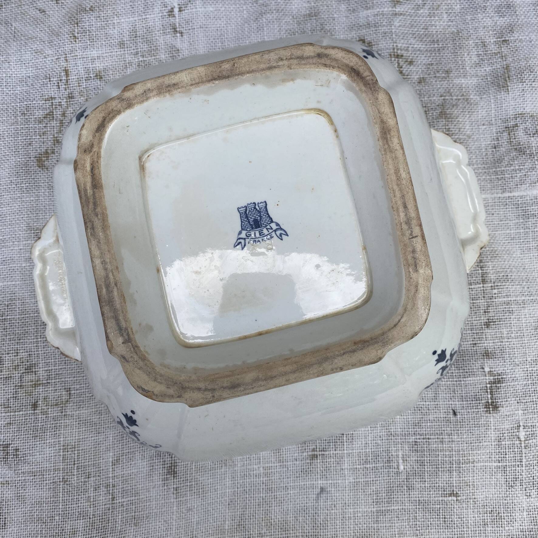 Légumier ancien , saladier en terre de fer Gien