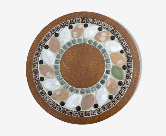 Dessous de plat bois et céramique incrustée