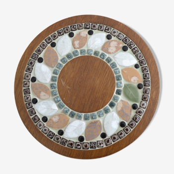 Wood and inlaid ceramic underside