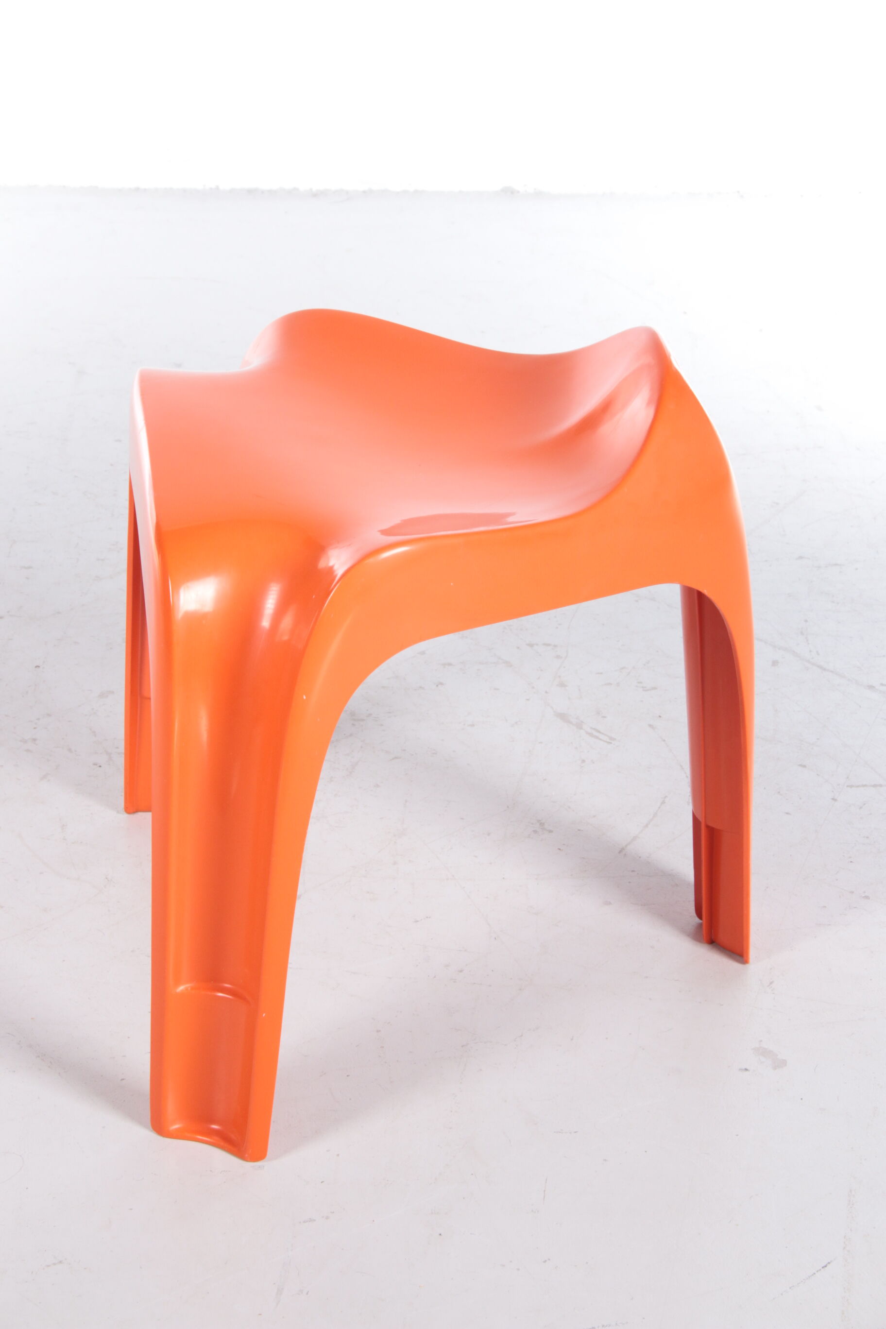 Tabouret vintage orange space age par Casala, 1960