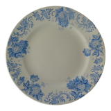 Large old dish FAIENCE 468112 Saint Amand Hamage FLLEUR blue snowball