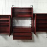 Scandinavian modular teak bookcase shelving system