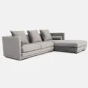 Canapé d'angle Malmo en velours argenté, design scandinave