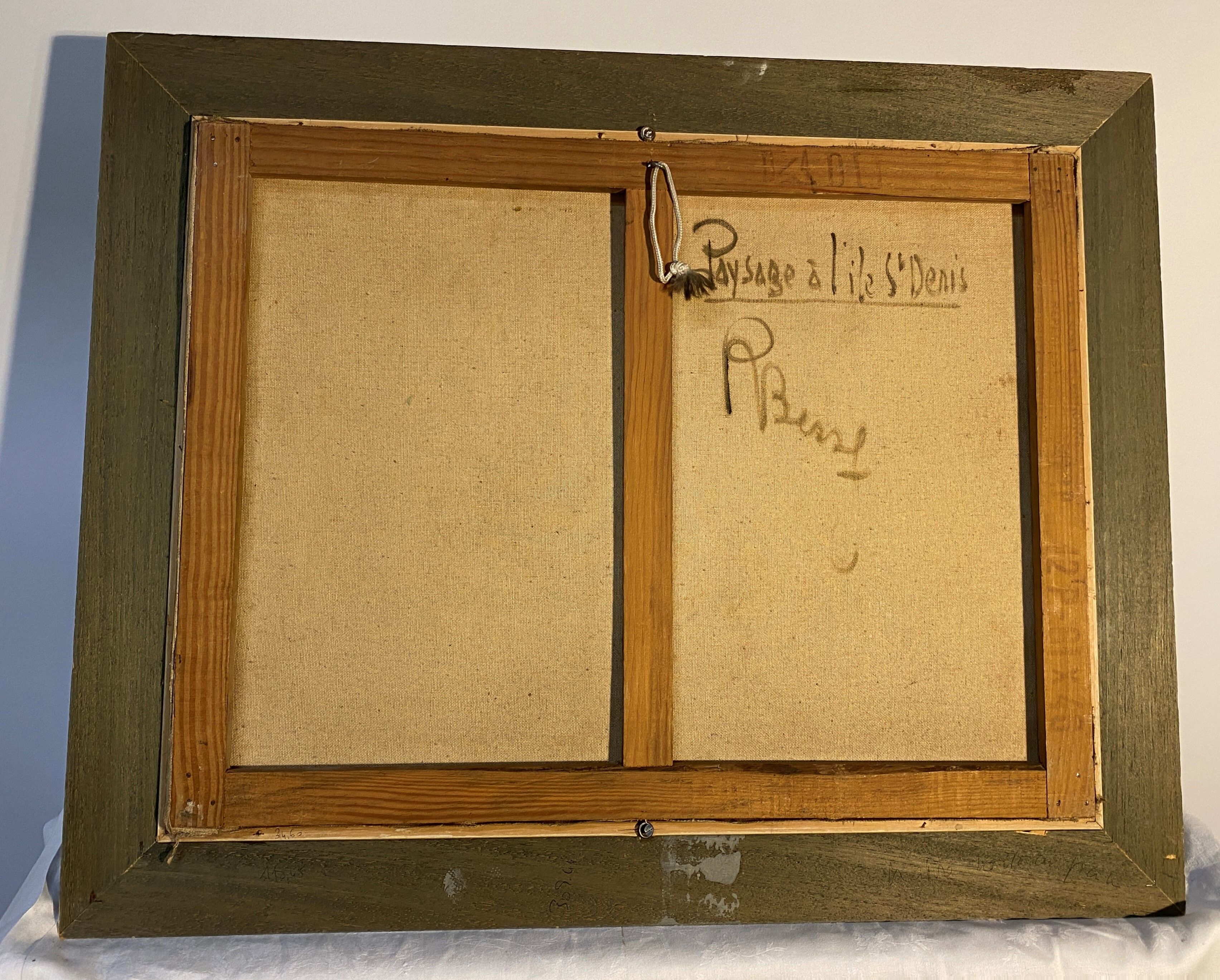 Painting, oil on canvas, Landscape on the island of St Denis by Raymond Besse.