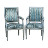 Paire de fauteuils cabriolet de style Louis XVI