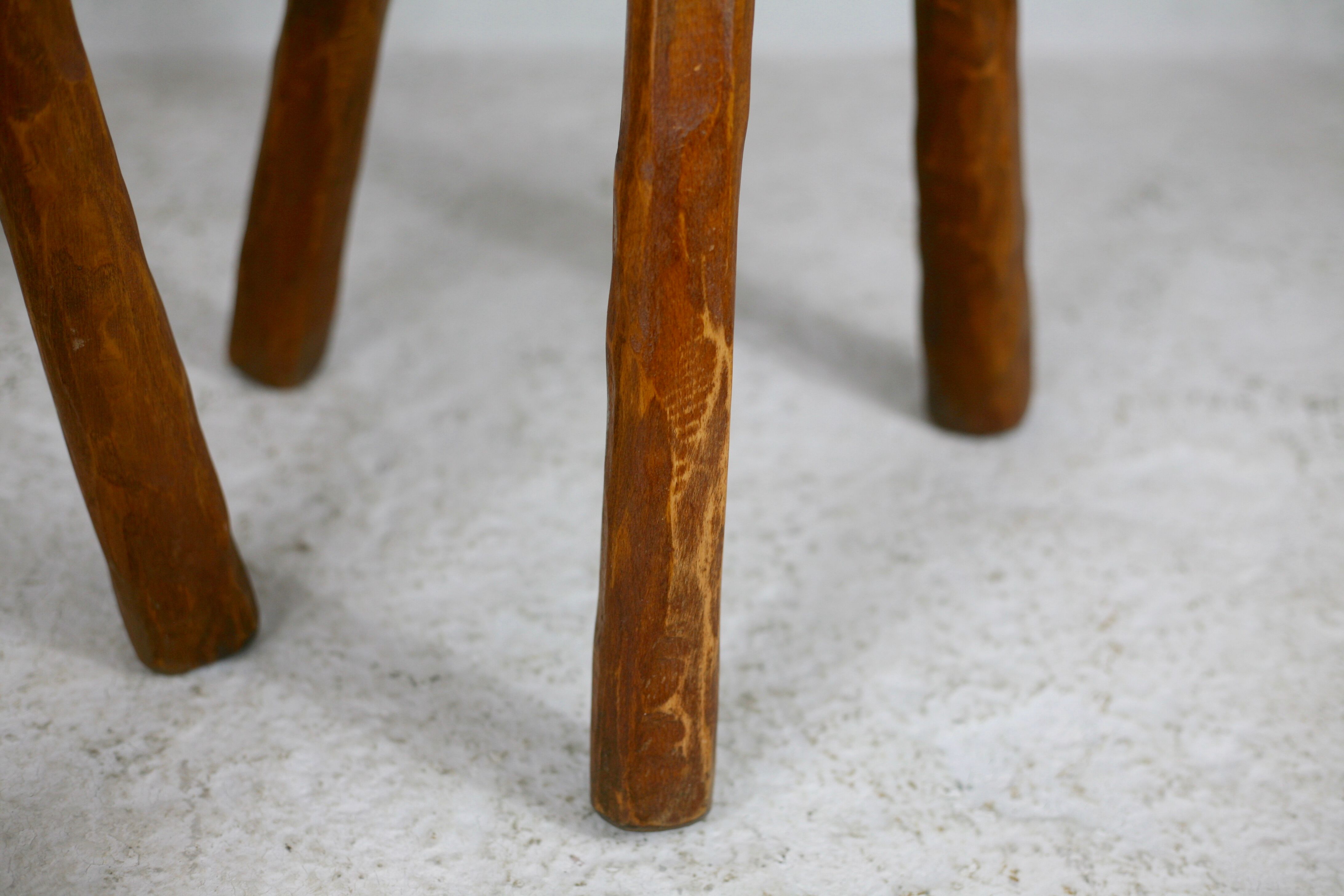 Pair of brutalist stools, France, circa 1960