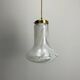 Suspension in cloudy and transparent white glass, Italian, 1960.