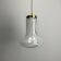 Suspension in cloudy and transparent white glass, Italian, 1960.