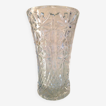 Vase en verre taillé / vintage années 60-70