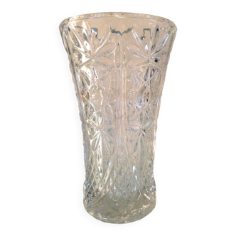 Vase en verre taillé / vintage années 60-70