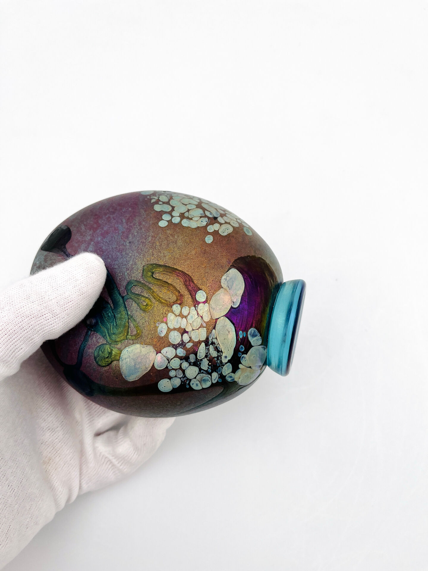 Vase Studio Glass Robert Pierini Signé Numéroté 1985 Verrerie d'Art